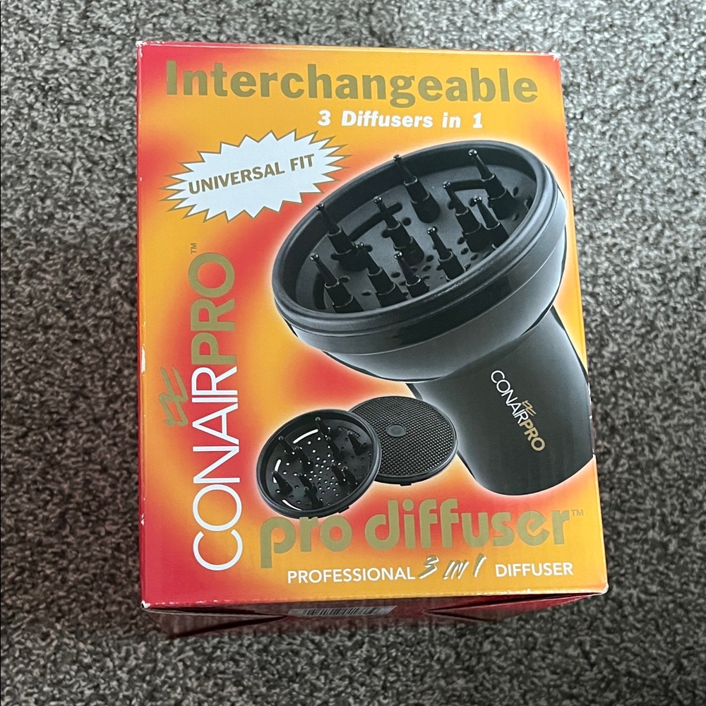 BNWT Conaid Pro Professional 3-in-1 Hair Diffuser - Universal Fit